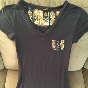 Blue V neck tee
